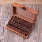 70Pcs Vintage DIY Number and Alphabet Letter Wood Rubber Stamps Set