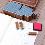 70Pcs Vintage DIY Number and Alphabet Letter Wood Rubber Stamps Set