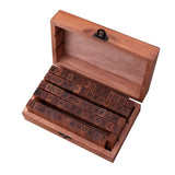 70Pcs Vintage DIY Number and Alphabet Letter Wood Rubber Stamps Set
