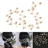 Gold/Silver Leaf Vine Hair Accessory Pearls Headbands for Women Girls
