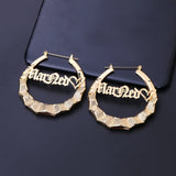 70mm Sexy Bamboo Hoop Name Earrings for Women Gift