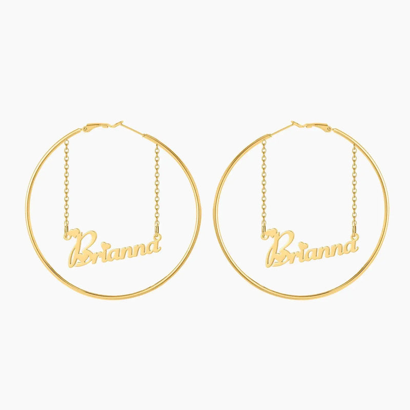 Personalized Hoop Name Earrings, Custom Jewelry, Large Earrings