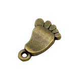 70pcs Antique Bronze Foot Charms Pendant 18x11mm