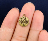 70pcs Antique Bronze Life Tree Charms Pendant 15x12mm