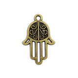 70pcs Antique Bronze Hamsa Hand Charms Pendant 24x16mm DIY Supplies