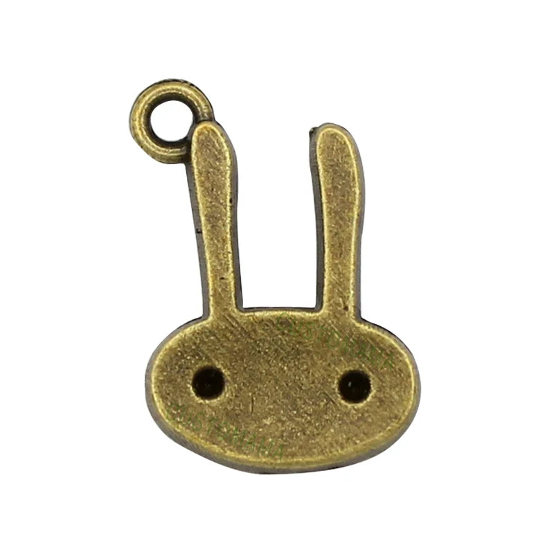70pcs Antique Bronze Rabbit Charm Pendants 19x13mm