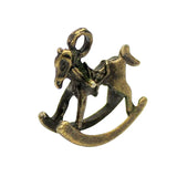 70pcs Antique Bronze Rocking Horse Charm Pendant 16x16mm