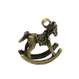 70pcs Antique Bronze Rocking Horse Charm Pendant 16x16mm