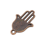 70pcs Antique Copper Hamsa Hand Charms Pendant 24x16mm