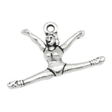70pcs Tibetan Silver Gymnastics Charms Pendant 27x16mm