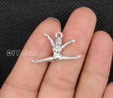 70pcs Tibetan Silver Gymnastics Charms Pendant 27x16mm