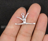 70pcs Tibetan Silver Gymnastics Charms Pendant 27x16mm