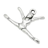 70pcs Tibetan Silver Gymnastics Charms Pendant 27x16mm