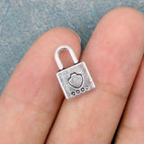 70pcs Tibetan Silver 2 Sided Lock Charms Pendant 15x9mm