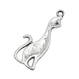 70pcs Tibetan Silver Cat Charms 34x13mm