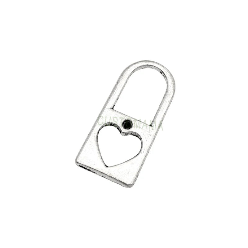 70pcs Antique Tibetan Silver Heart Lock Charms Pendant