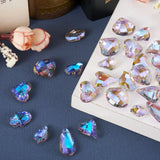 70pcs Lilac Glass Pendant Mix Shape Shinny Dangle Charms DIY Jewelry Making