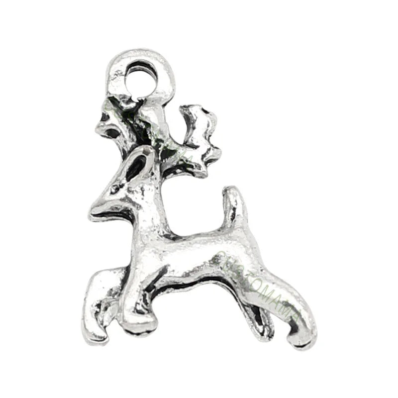 70pcs Tibetan Silver Reindeer Charms Pendant 20x17mm