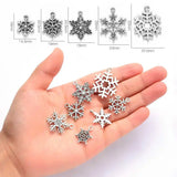 70pcs Silver Snowflake Charms Pendant DIY Jewelry Making