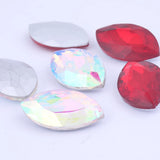 70pcs 17x31mm Navette Horse Eye Rhinestone Beads