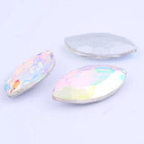 70pcs 17x31mm Navette Horse Eye Rhinestone Beads