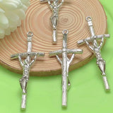 70pcs One Hole Alloy Rosary Cross Pendant Necklace Religious Adornment