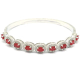 Gorgeous Green Emerald Ruby Silver Bracelet 7.5inch