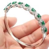 Gorgeous Green Emerald Ruby Silver Bracelet 7.5inch