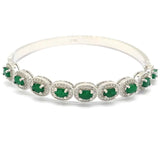 Gorgeous Green Emerald Ruby Silver Bracelet 7.5inch