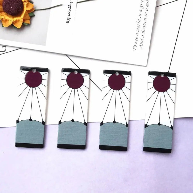 Acrylic Strip Print Charms Pendants for DIY Decoration Necklace