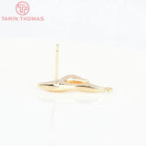 6PCS 8.5x23MM 24K Brass Stud Earrings Clip High DIY Jewelry Findings