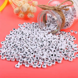 Colorful Glass Beads Spacer Jewelry Making Kit with Alphabet Letter