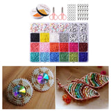 Colorful Glass Beads Spacer Jewelry Making Kit with Alphabet Letter