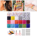 Colorful Glass Beads Spacer Jewelry Making Kit with Alphabet Letter