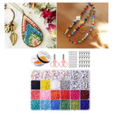 Colorful Glass Beads Spacer Jewelry Making Kit with Alphabet Letter