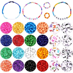 Glass Beads Spacer Kit Alphabet Letter Wire Jewelry Making
