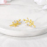 6PCS 8x17MM Leaf Charm Pendants for Jewelry Making