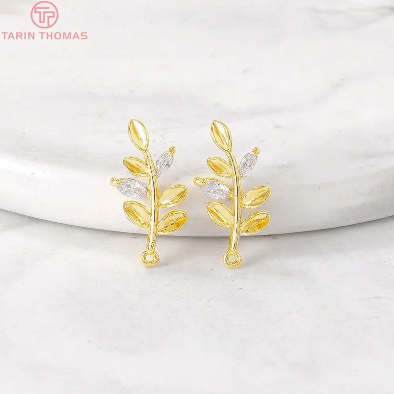 6PCS 8x17MM Leaf Charm Pendants for Jewelry Making