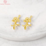 6PCS 8x17MM Leaf Charm Pendants for Jewelry Making