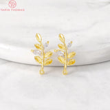 6PCS 8x17MM Leaf Charm Pendants for Jewelry Making