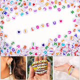 7162Pcs Glass Beads Round Jewelry Making Kit Earrings Bracelets