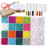 7162Pcs 3mm Seed Beads with Letter Beads 16 Colors for Jewelry Making