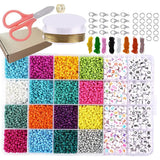 7162Pcs 3mm Seed Beads with Letter Beads 16 Colors for Jewelry Making