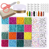 7162Pcs 3mm Seed Beads with Letter Beads 16 Colors for Jewelry Making
