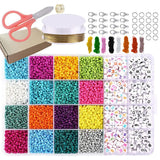 7162Pcs 3mm Seed Beads with Letter Beads 16 Colors for Jewelry Making