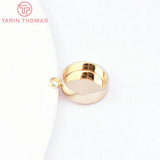 10PCS 11.5MM 24K Brass Beads Setting Charms Base Pendants