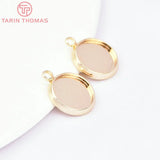 10PCS 11.5MM 24K Brass Beads Setting Charms Base Pendants