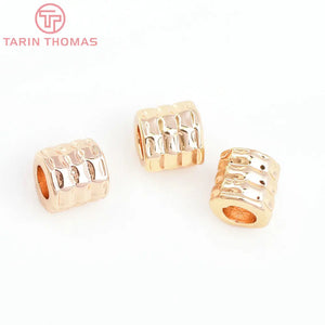 10PCS 5x5MM 24K Brass Spacer Beads DIY Jewelry Accessories