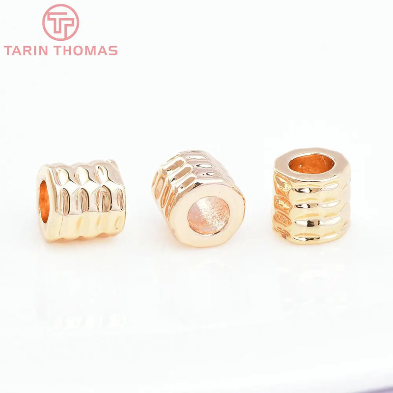 10PCS 5x5MM 24K Brass Spacer Beads DIY Jewelry Accessories