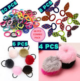 Trendy Club Stylish Hair Rubber Bands Combo Pack, 68 Pieces